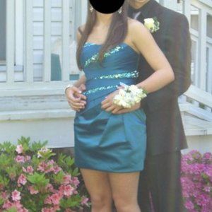 Jewel tone short prom dress